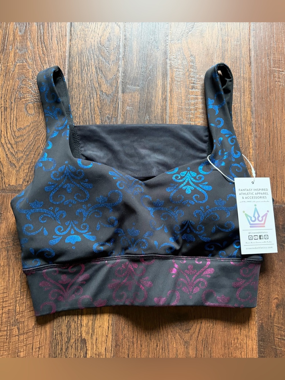 Crowned Athletics Anna Frozen Sports Bra NWT